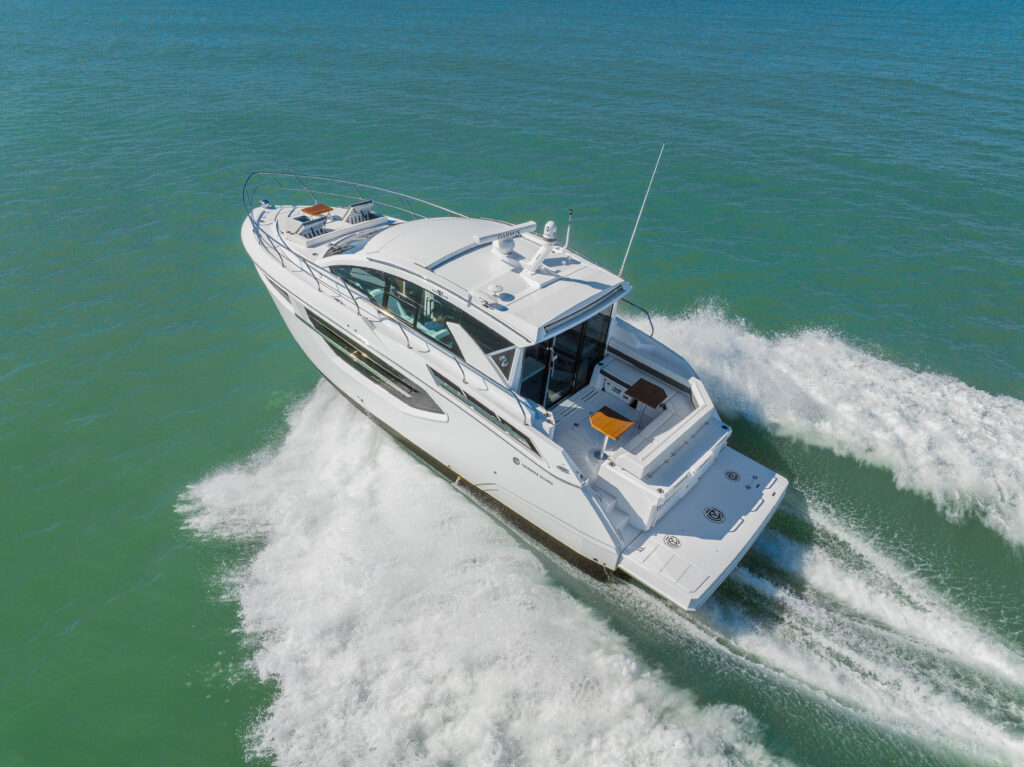 BRADventures luxury yacht cruising through the Gulf in Naples, Florida